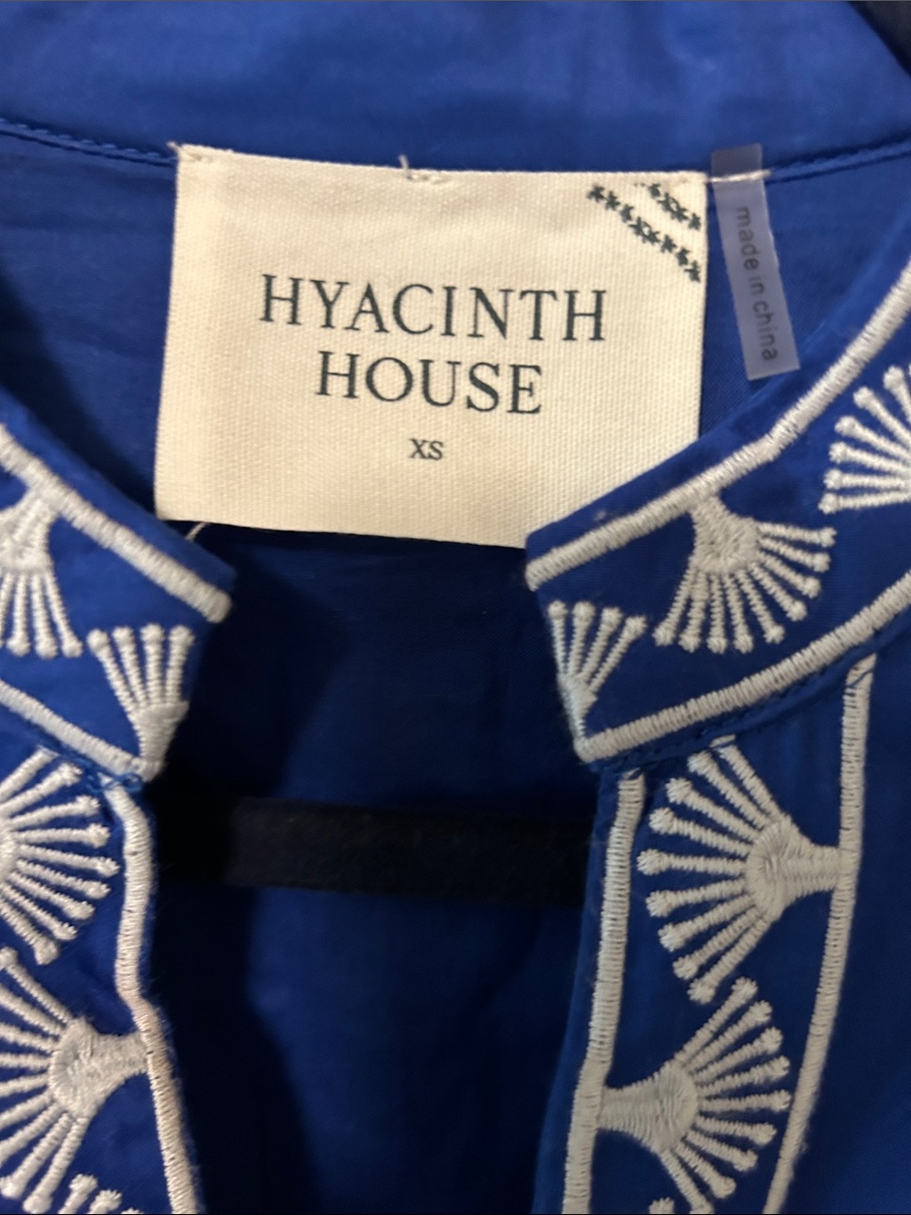 Hyacinth House Blue Embroidered Midi Dress with White Trim by Winchester - Picture 2 of 14